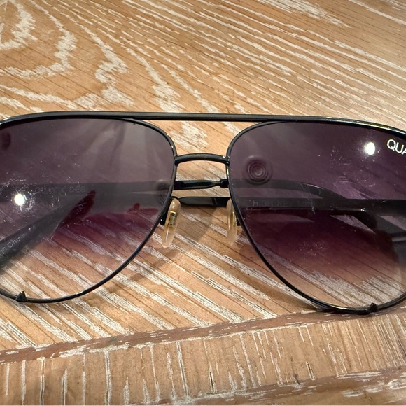 Quay x Desi High Key Mini in Black & Smoke Gradient Sunglasses - Picture 2 of 7